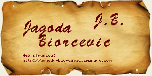 Jagoda Biorčević vizit kartica